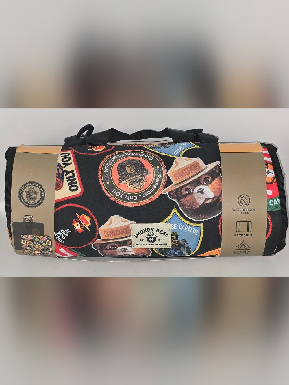 Smokey The Bear Help Prevent Forest Fires Packable Picnic Blanket 70"×70"